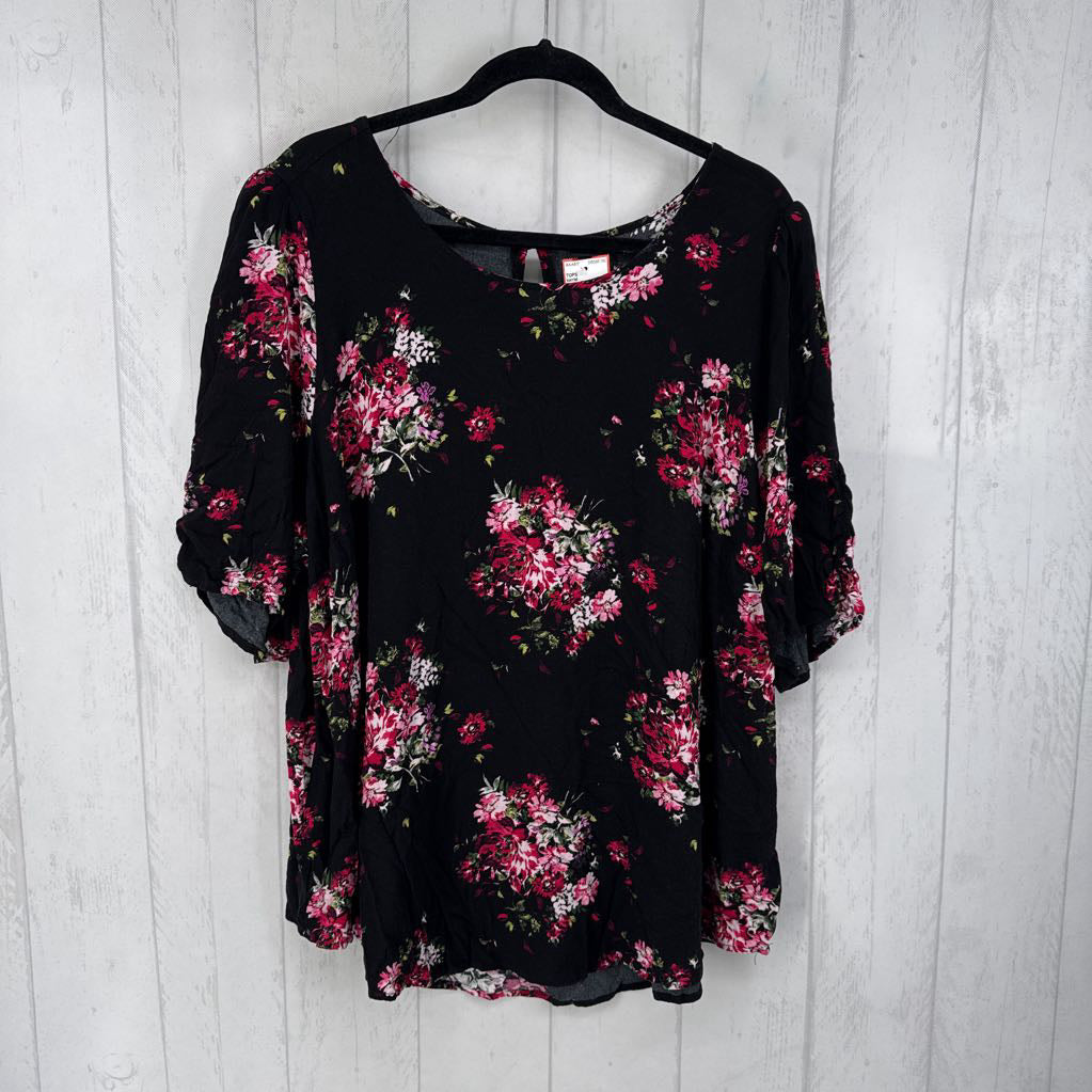 4X flo print s/s top