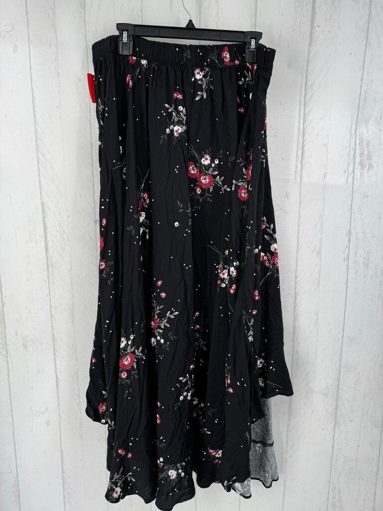 R59 2X flo print hi-lo skirt