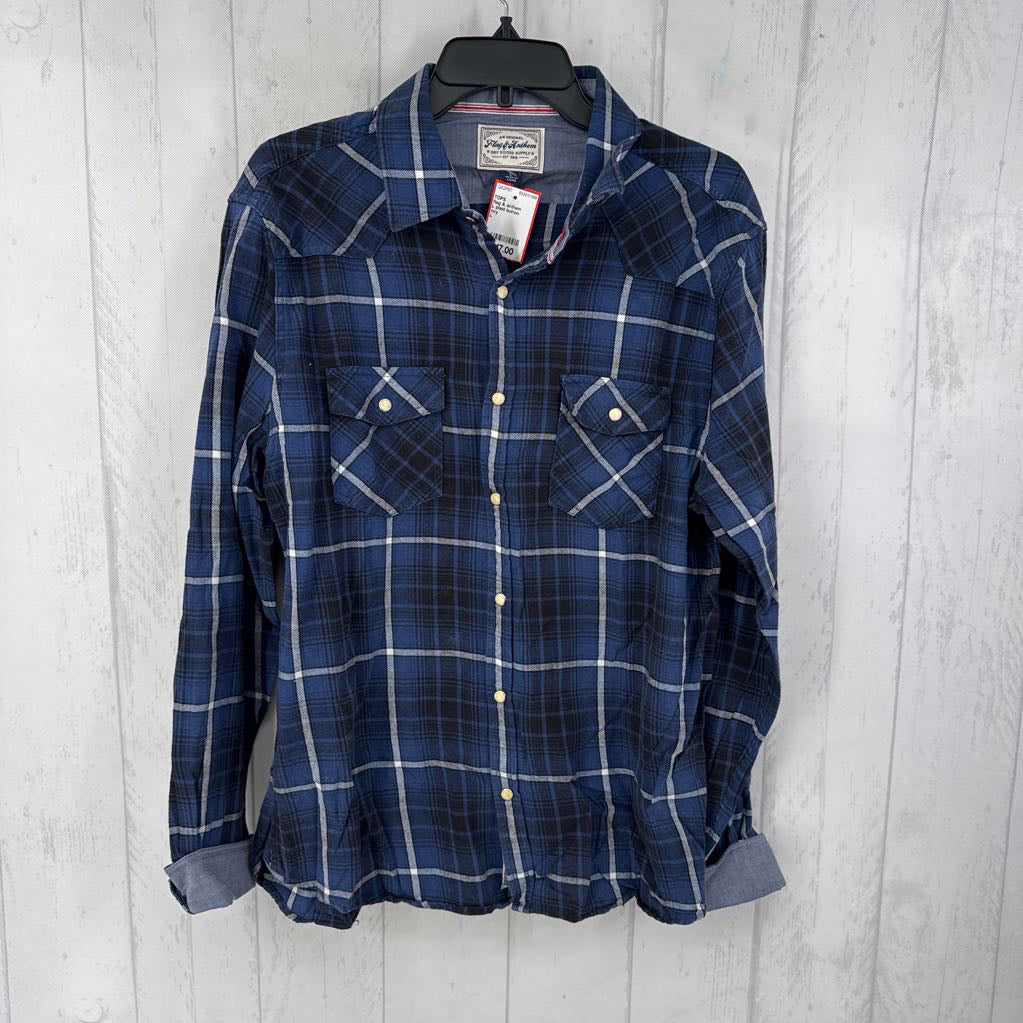 L plaid button down l/s top