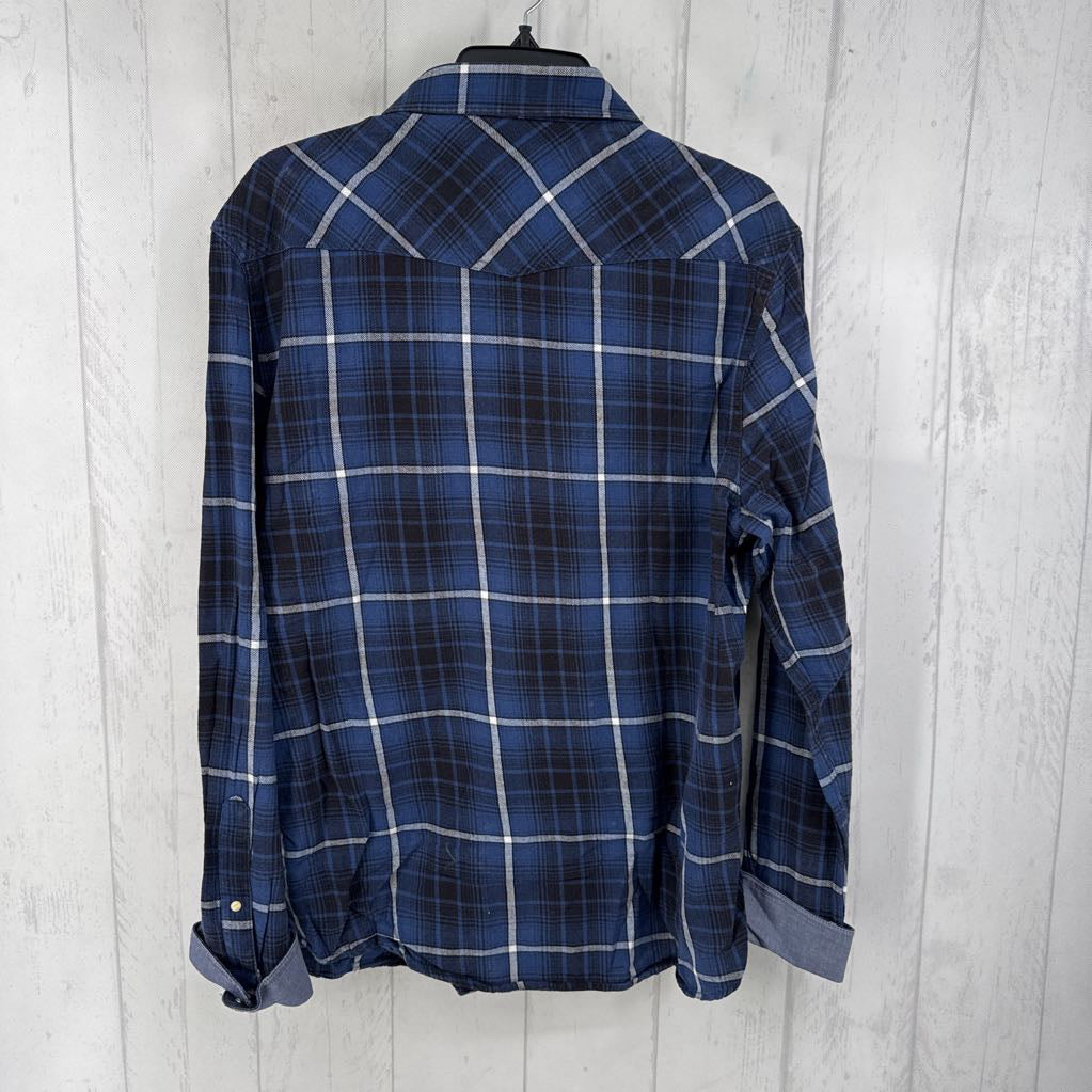 L plaid button down l/s top