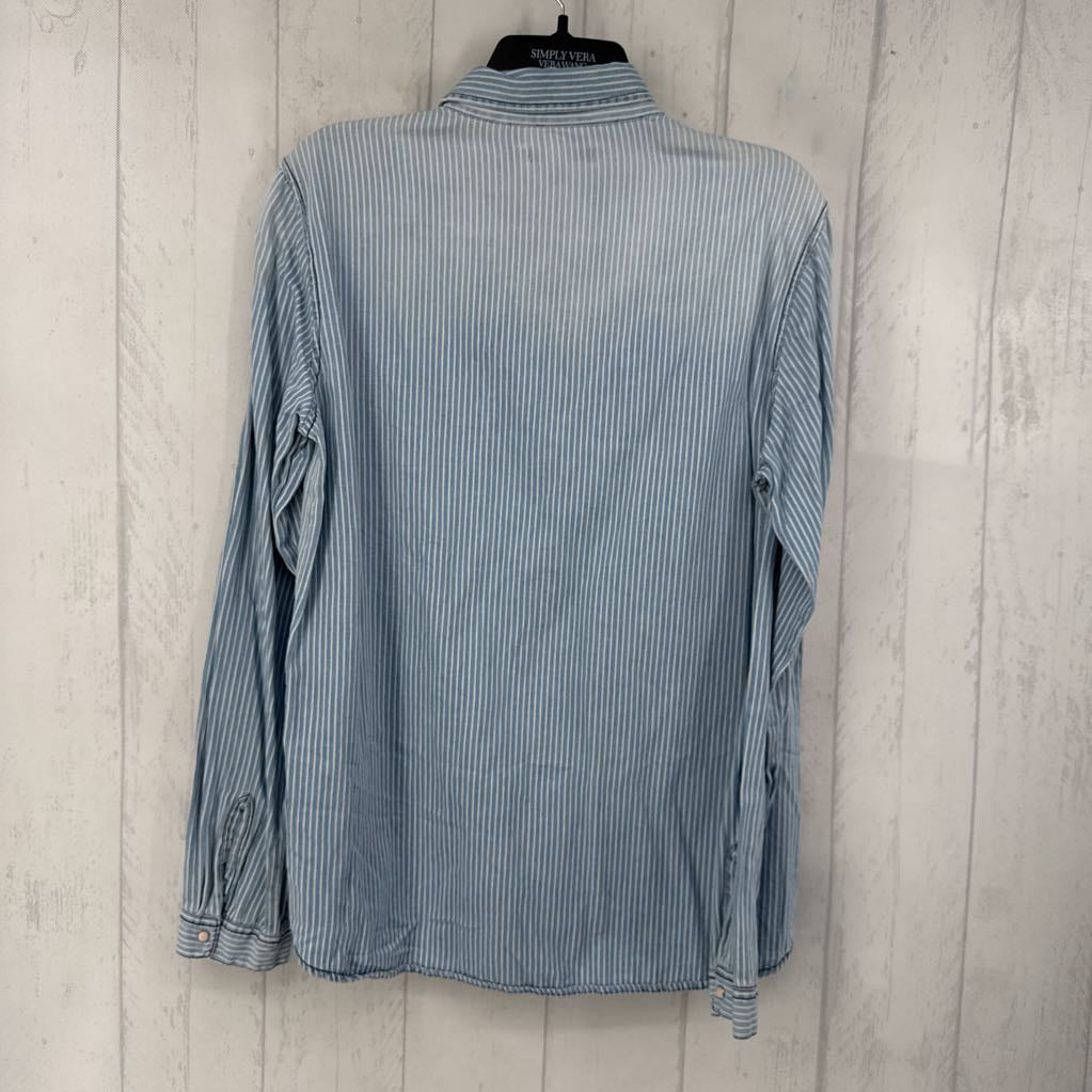 XL striped button down l/s top