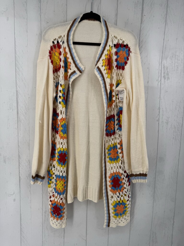 L crochet open front cardi