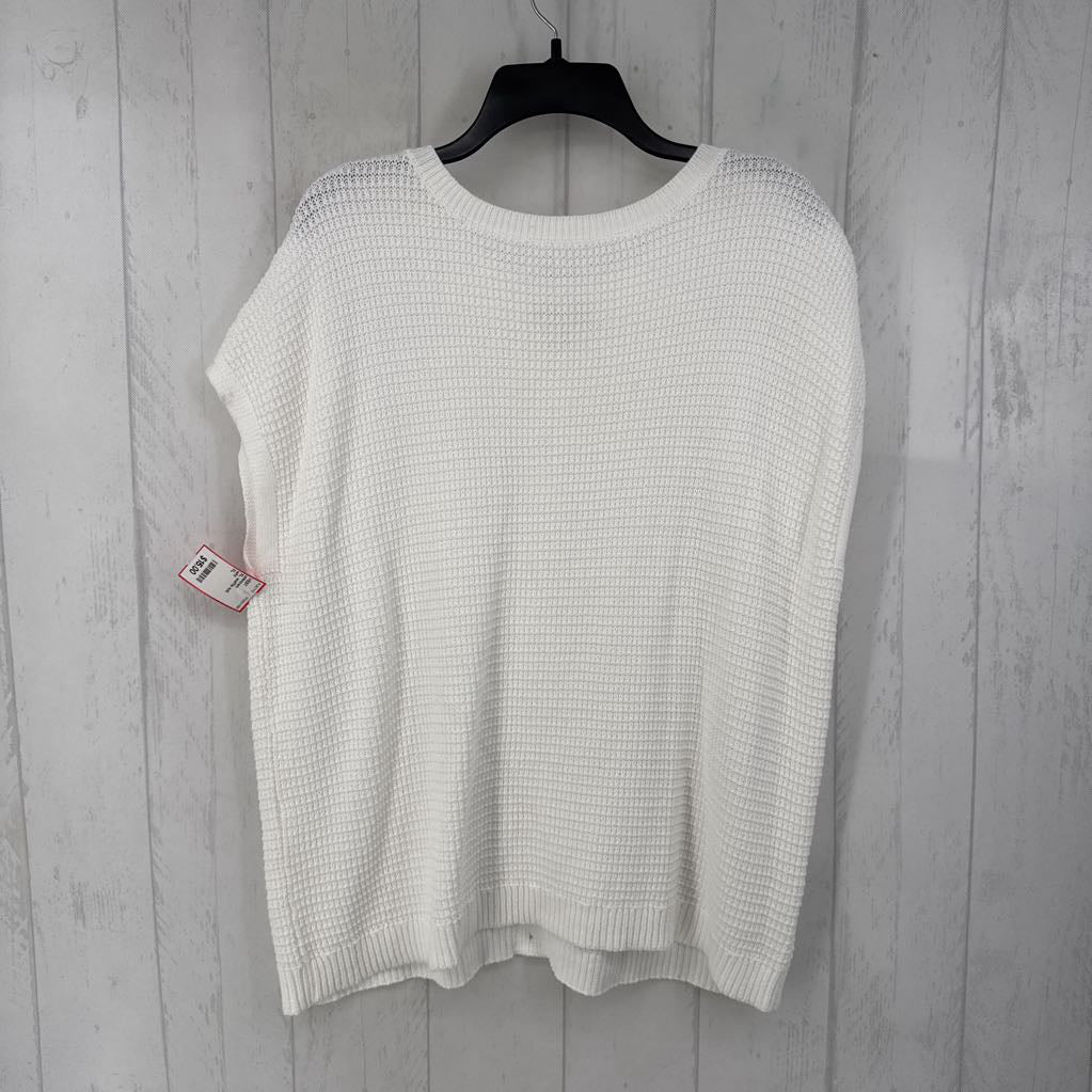 XL waffle knit button front vest