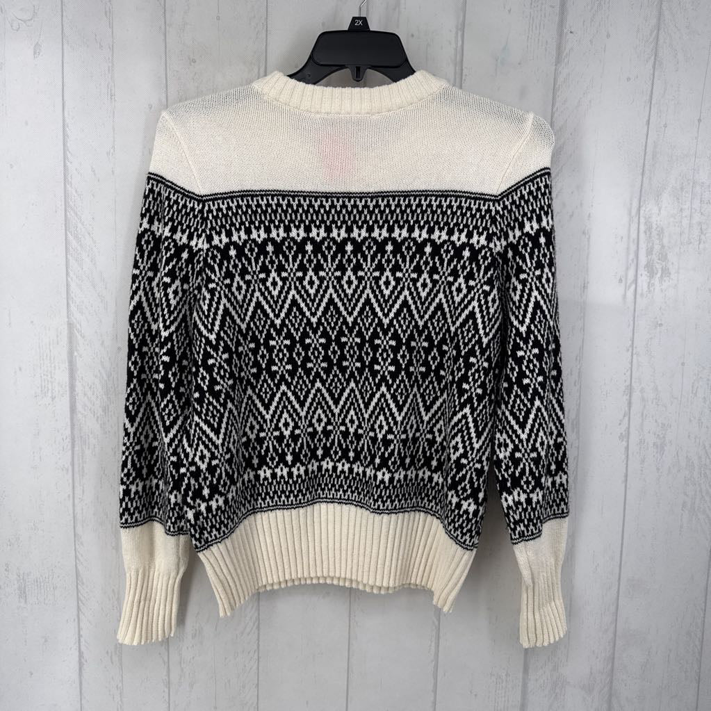 L fair isle print sweater