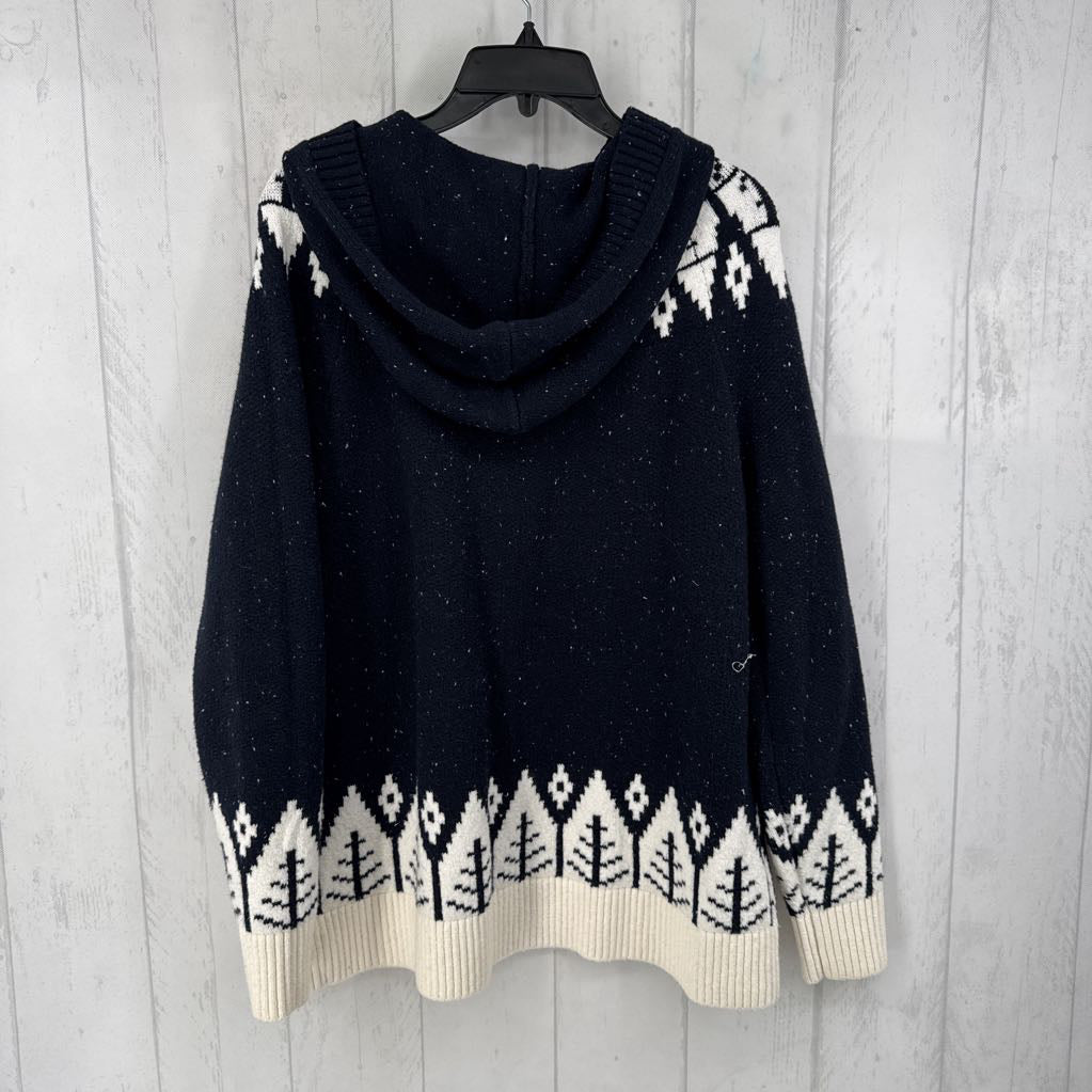 M hooded sweater fair isle print