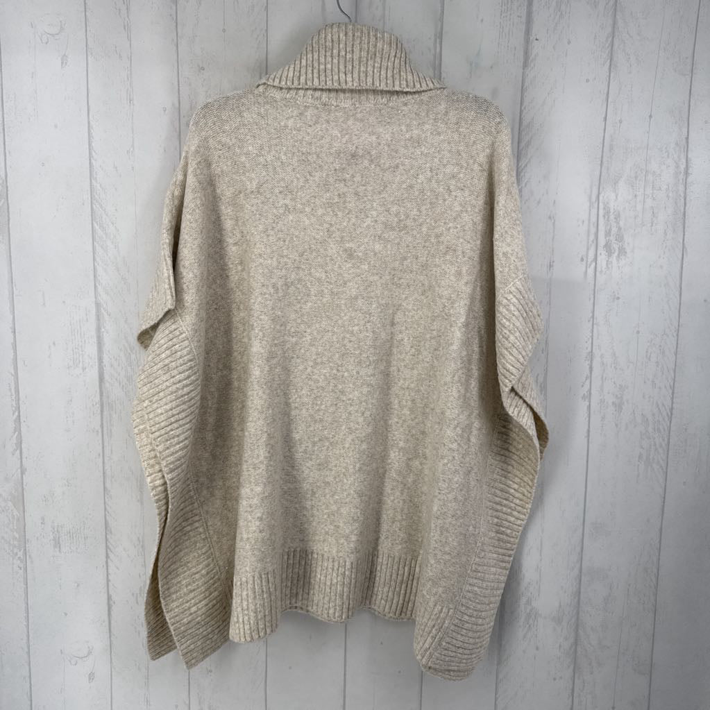 M/L cable knit cowl neck poncho