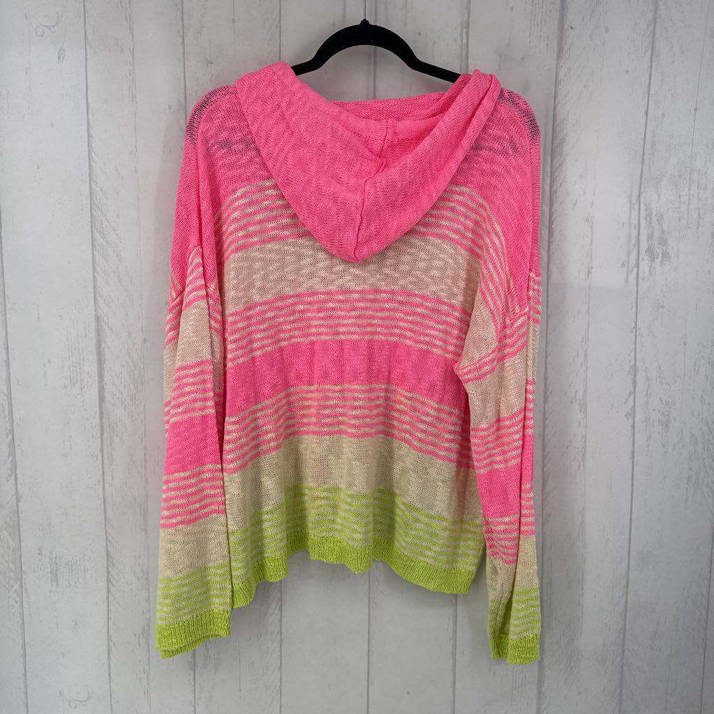 L striped l/s top w/ hood