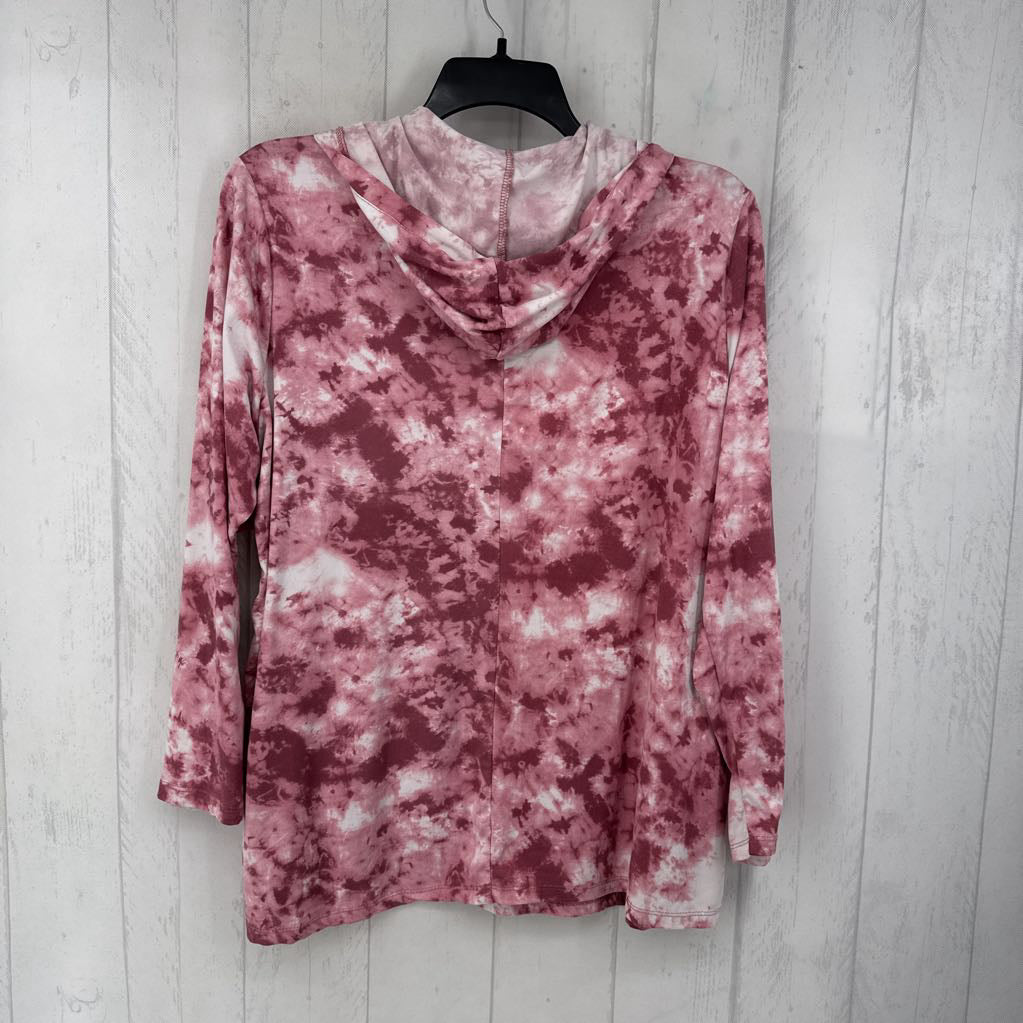 L tie-dye tie front l/s top