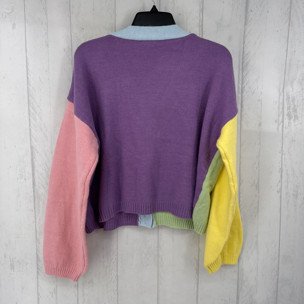 L colorblock cardi