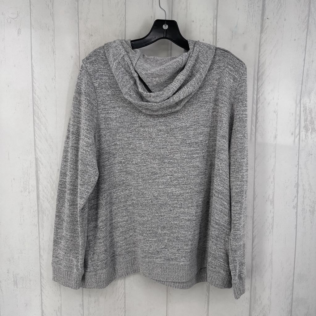 XL marled l/s pullover w/ hood