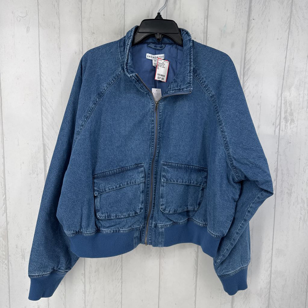 R69 XXL denim bomber jacket