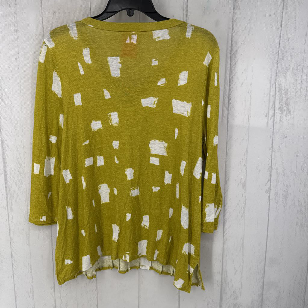 M printed v-neck l/s tee