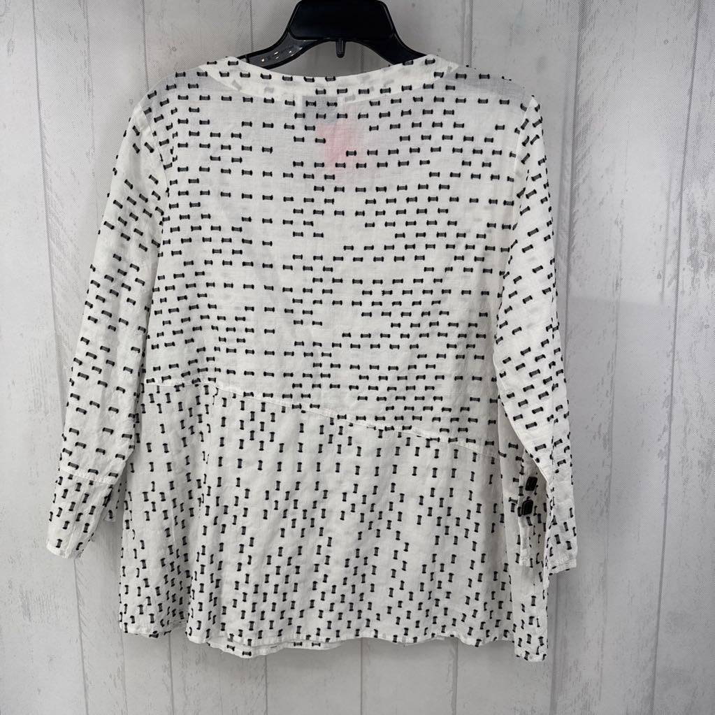 M textured scoop neck 3/4 slv top