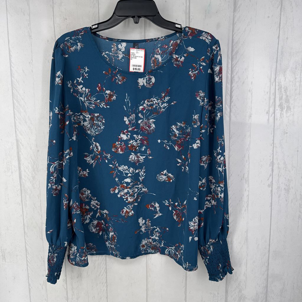XL flo print l/s top