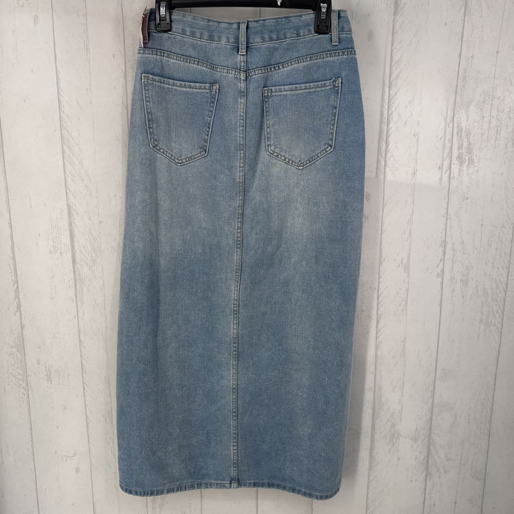 6 long denim skirt
