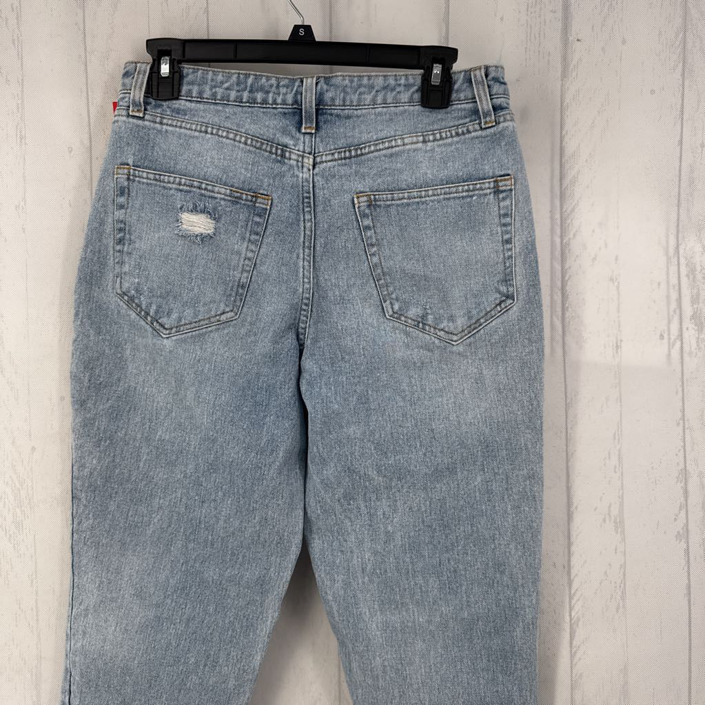 M frayed hem crop jean