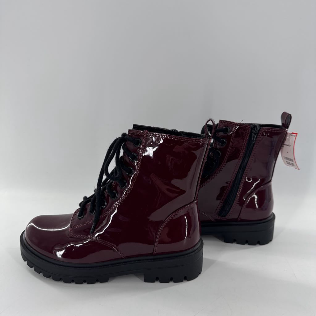 8 patent leather combat boot
