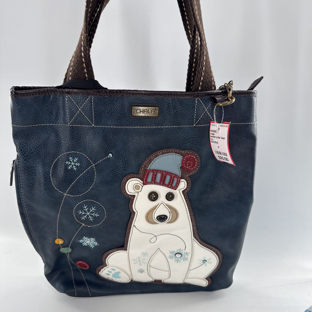 leather polar bear tote