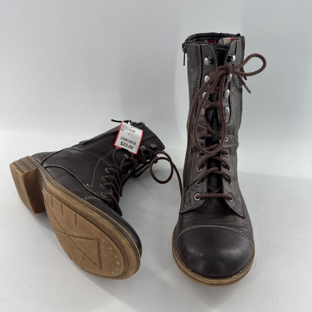 8.5 plaid lined combat boot