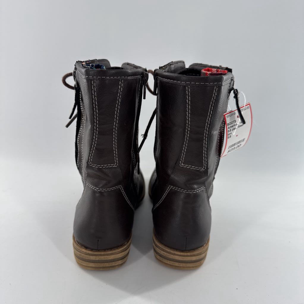 8.5 plaid lined combat boot