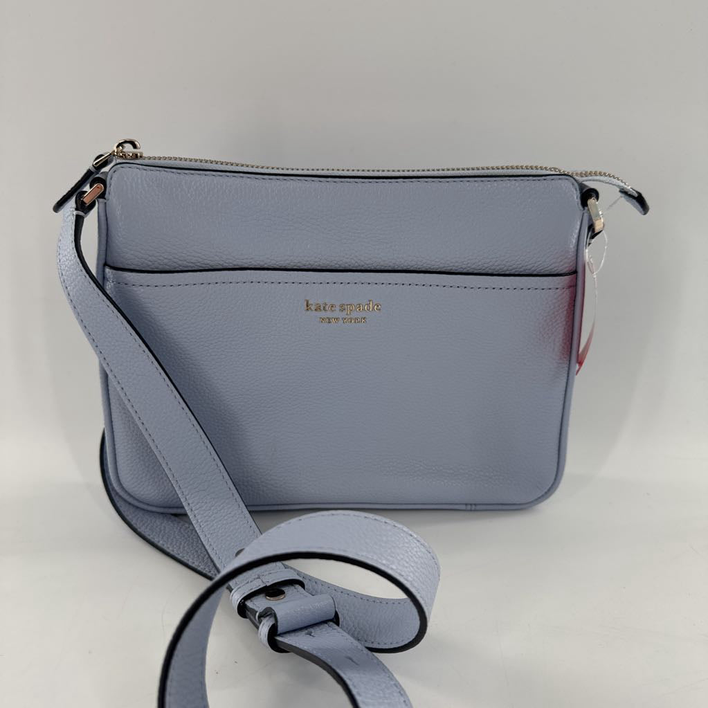 pebbled top zip crossbody w/ slip pocket