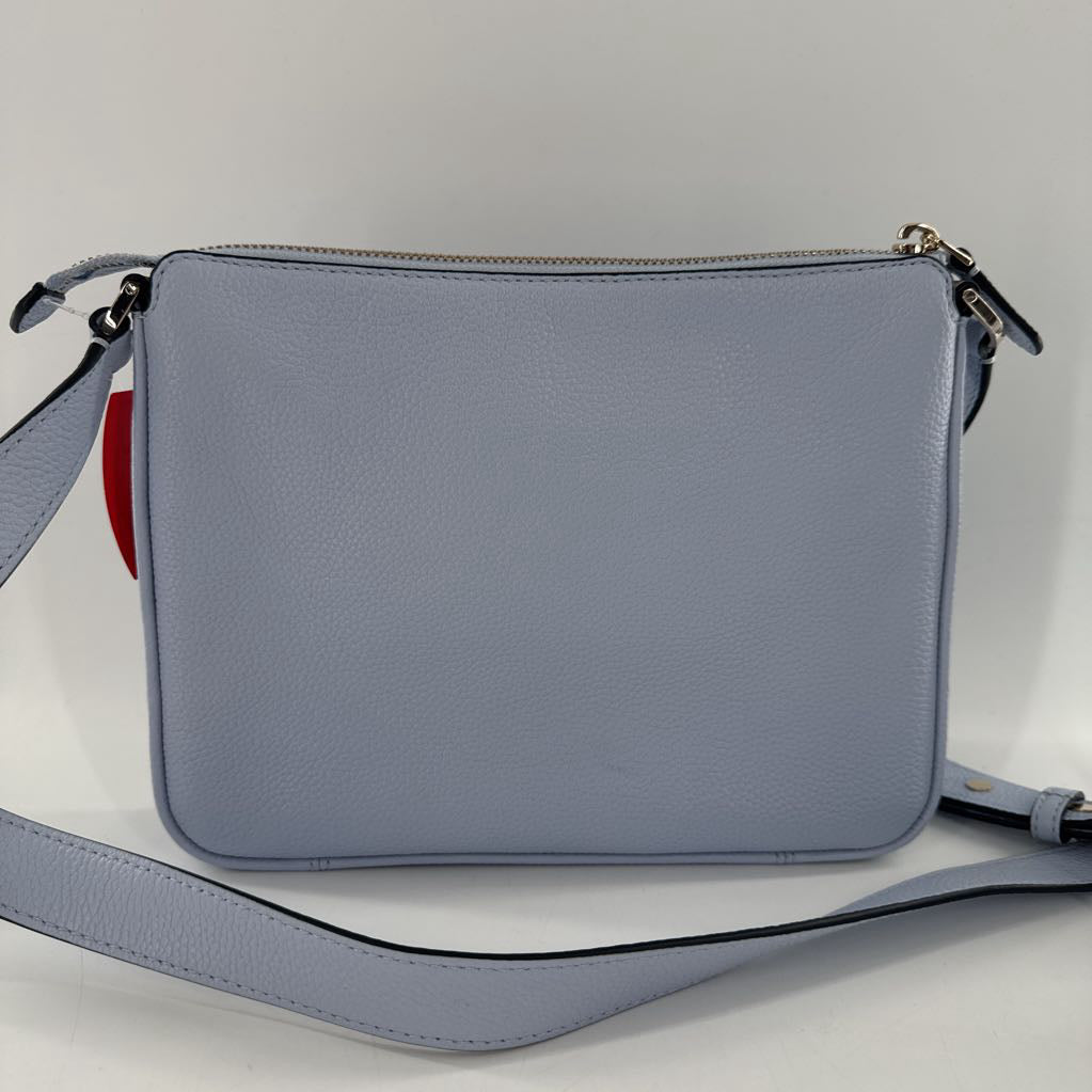 pebbled top zip crossbody w/ slip pocket