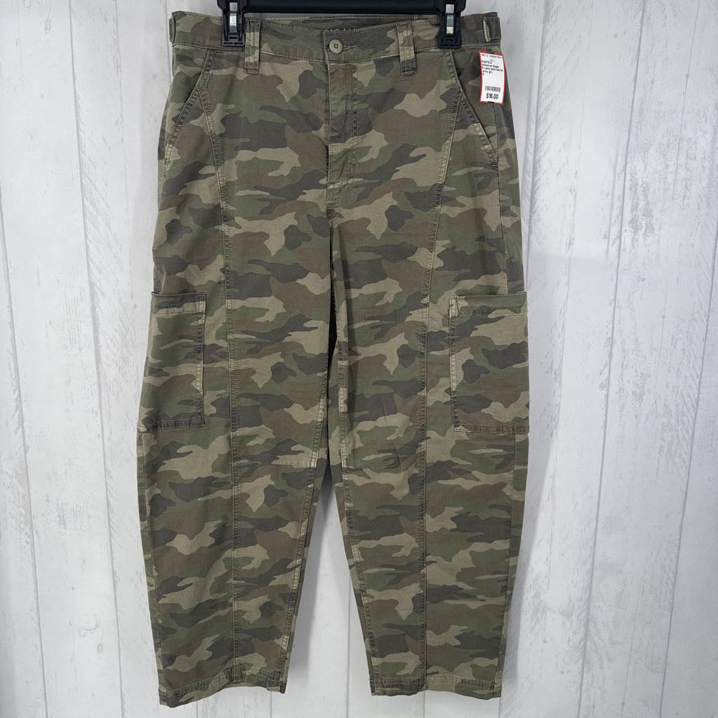 6 camo print barrel leg chino