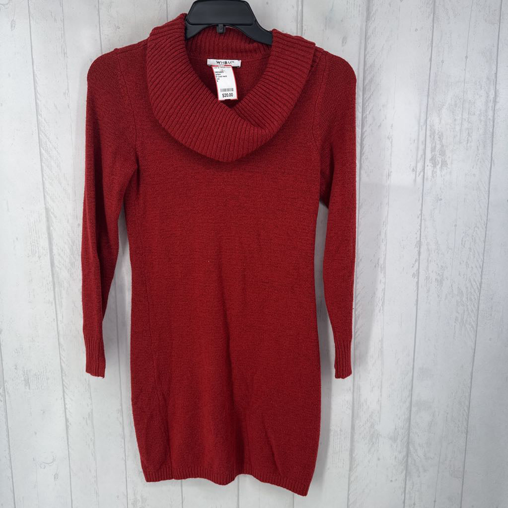 S cowl neck sweater dress