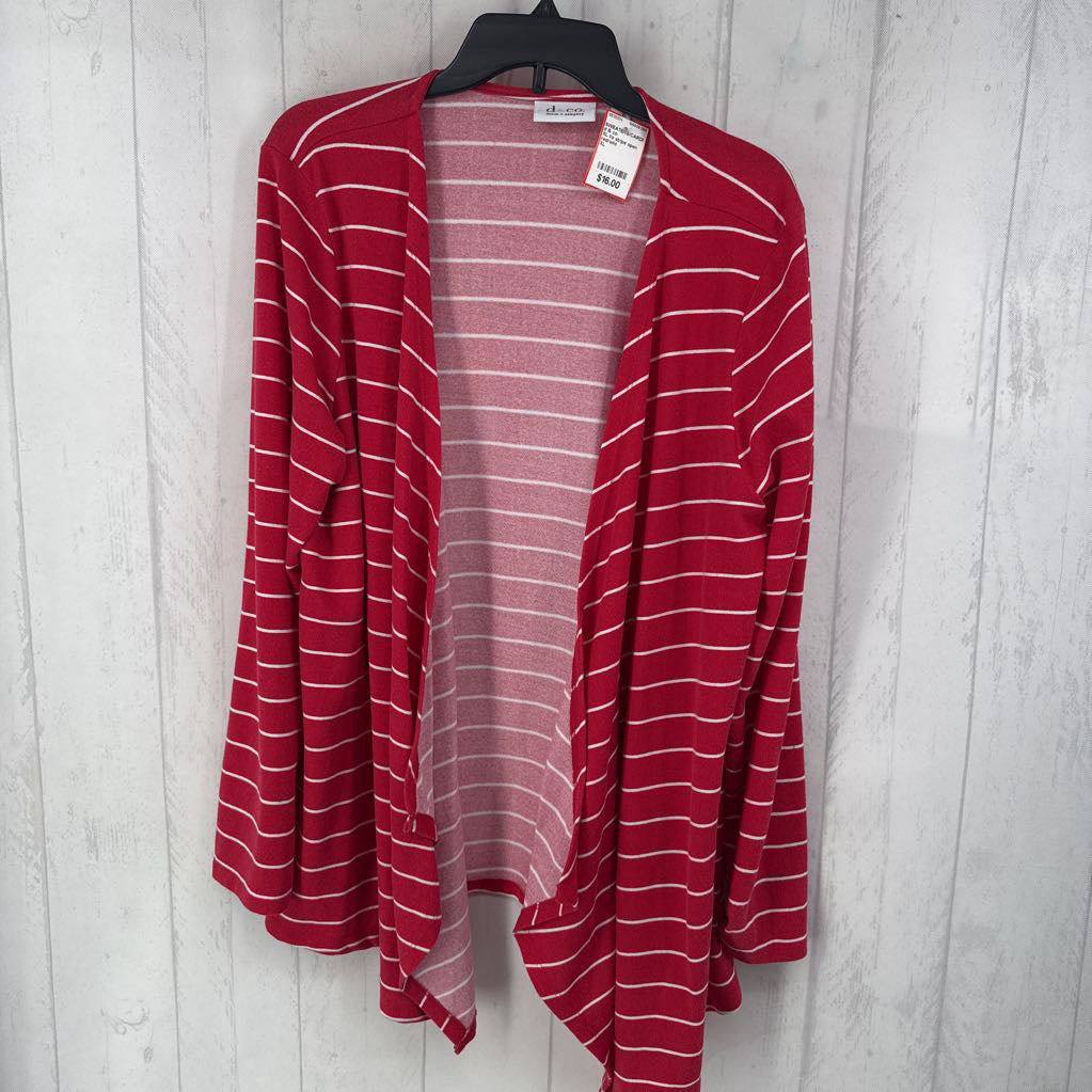 XL l/s stripe open cardigan