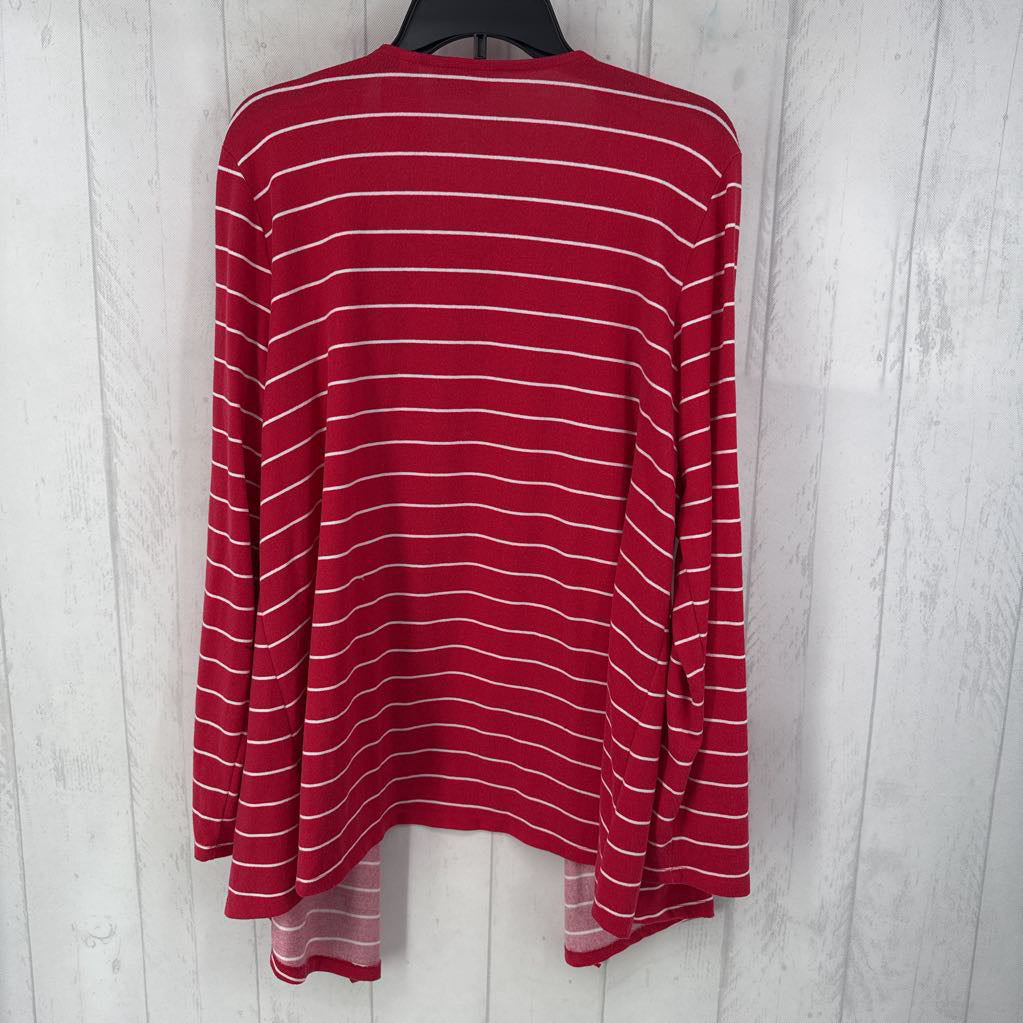 XL l/s stripe open cardigan