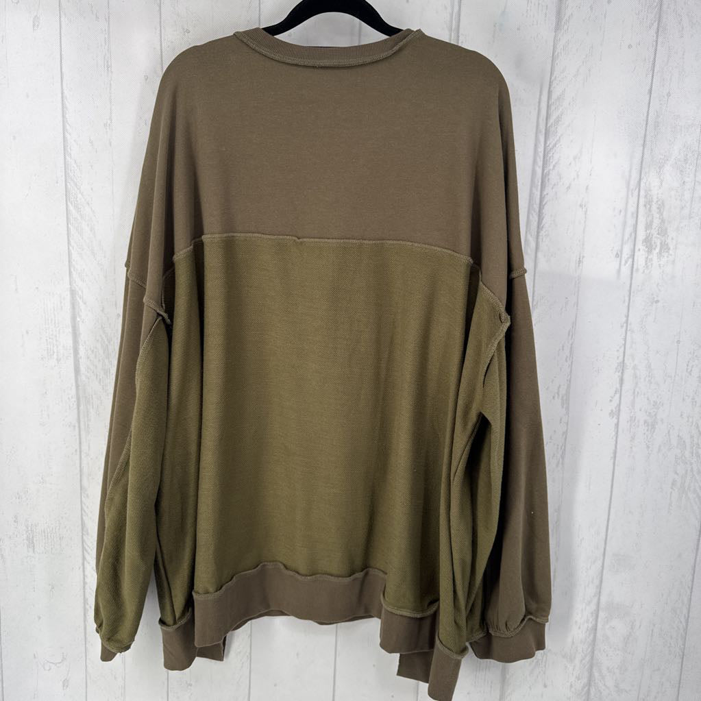 2xl l/s half button top