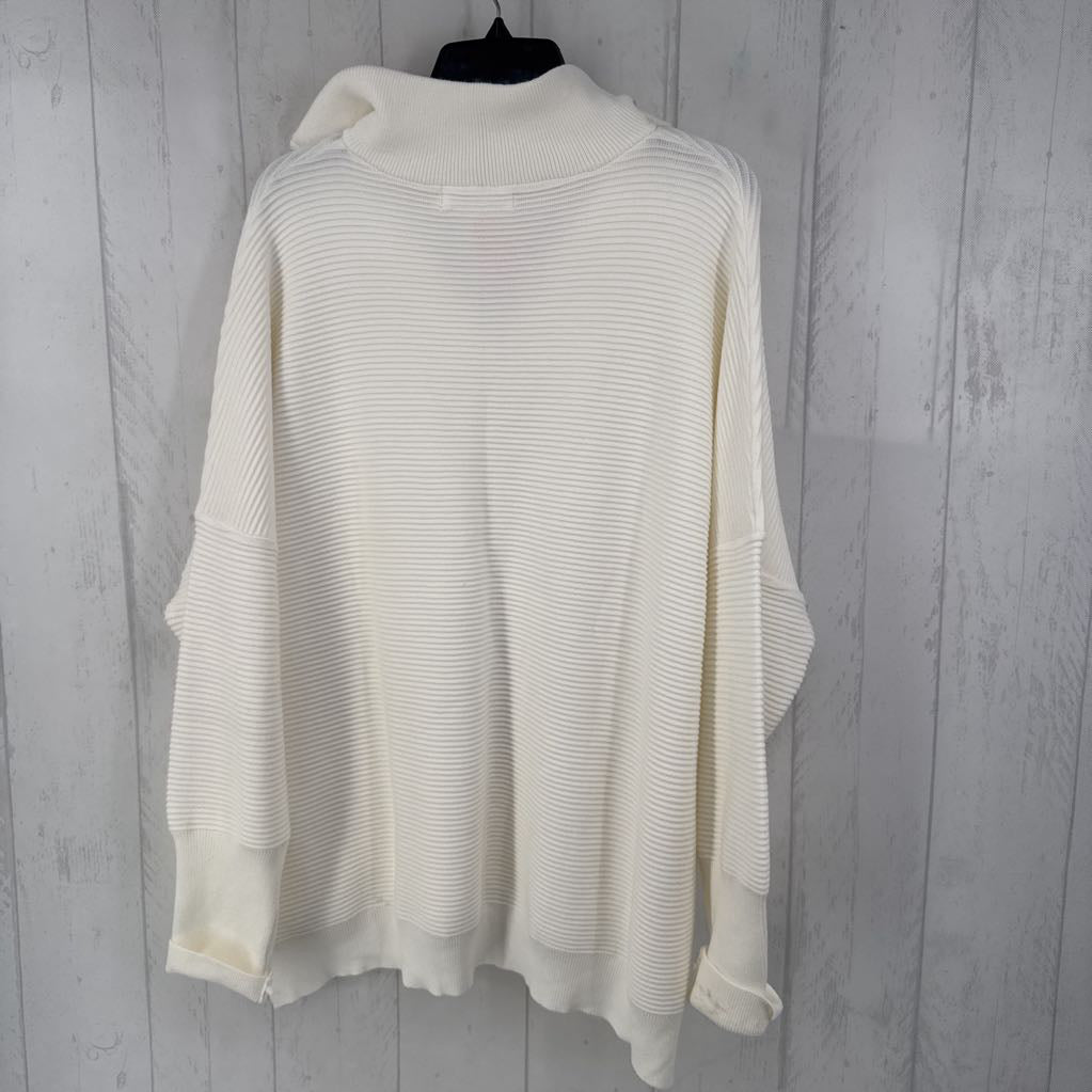 XL l/s ribbed quarter zip top