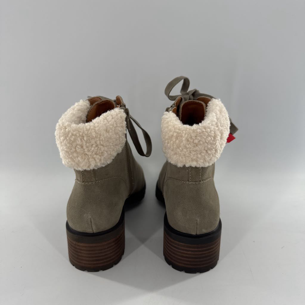7.5 faux shearling suede booties
