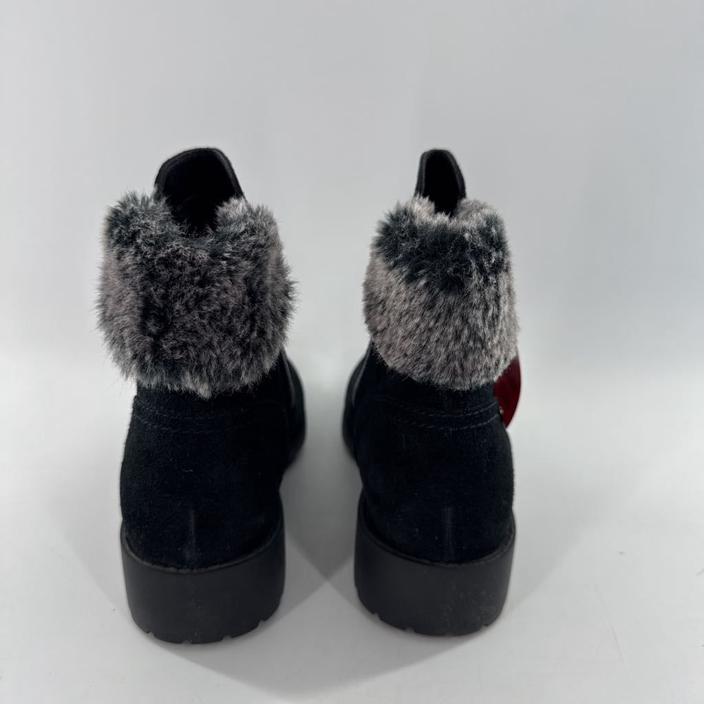 7 faux fur suede bootie