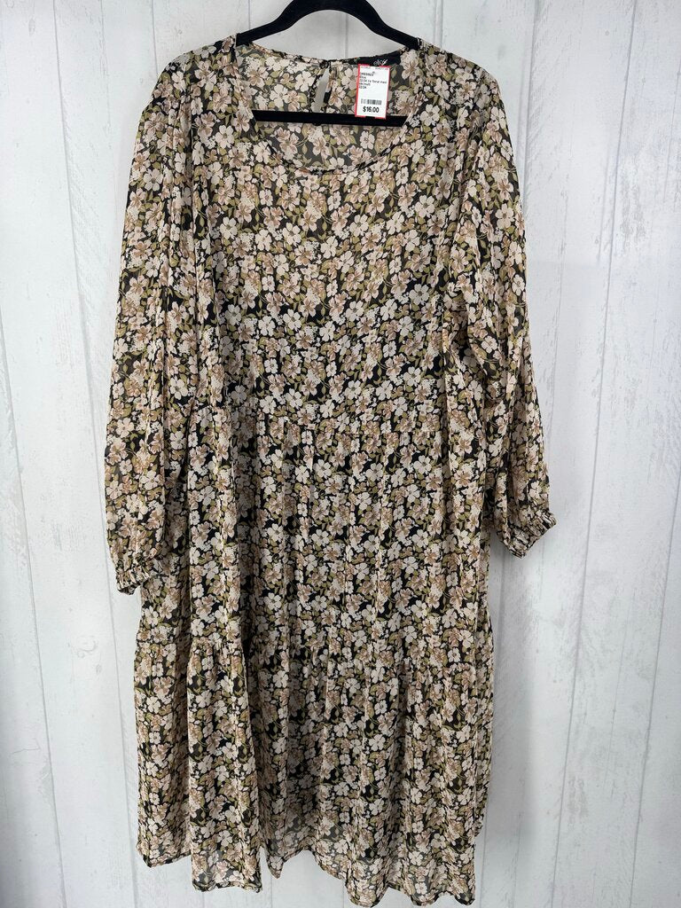 22/24 l/s floral maxi dress