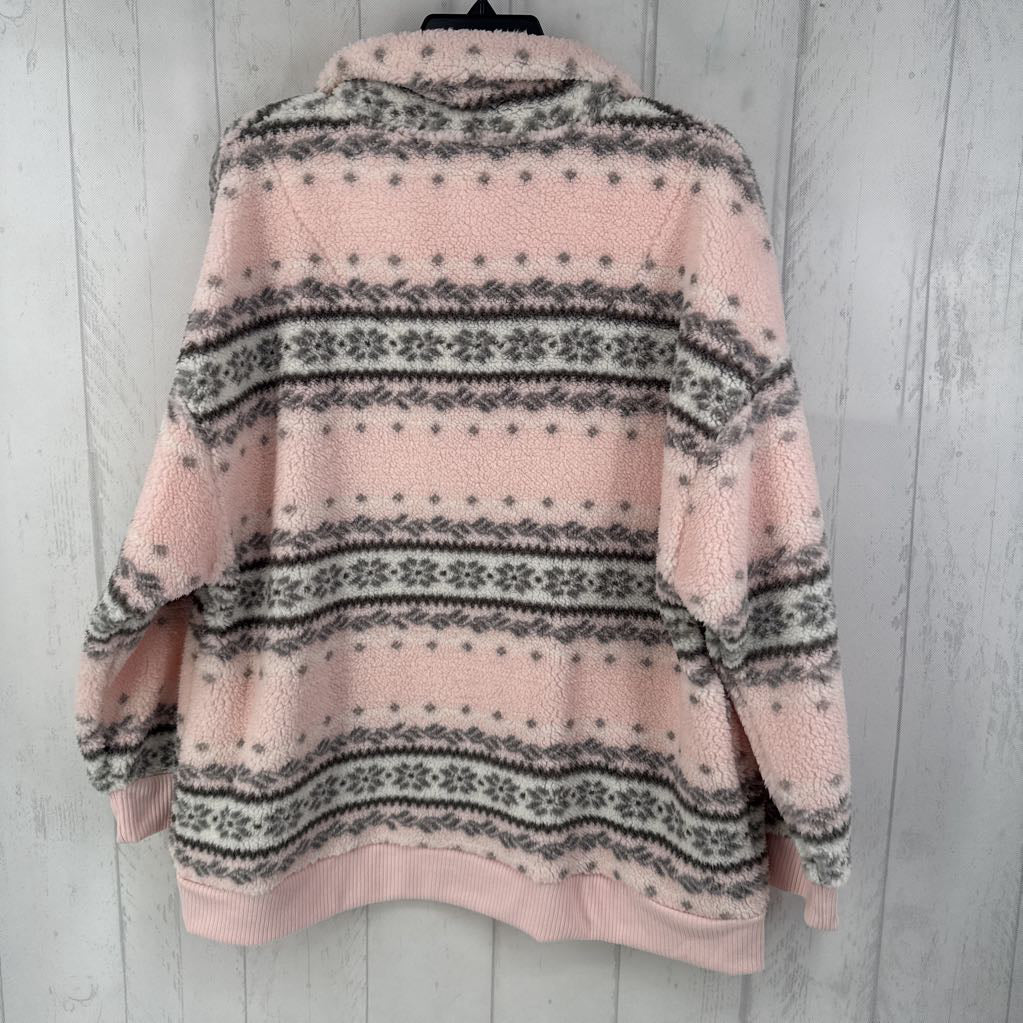 R36 XL l/s snowflake sherpa quarter zip