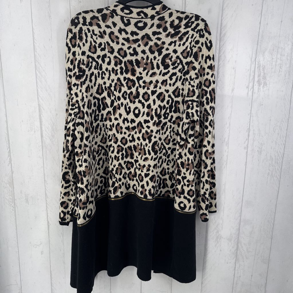XL l/s animal print open cardigan