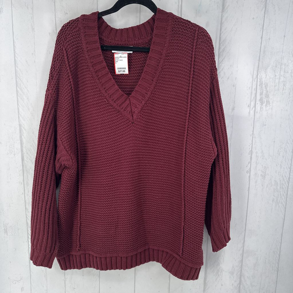 2x l/s v-neck sweater