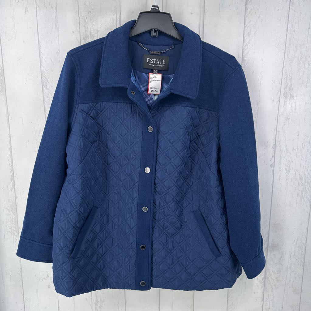 2x l/s quilted button coat