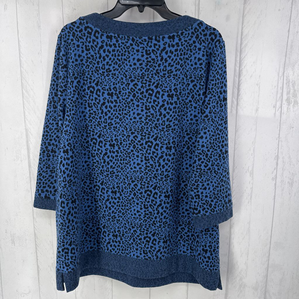 L animal print tunic sweater