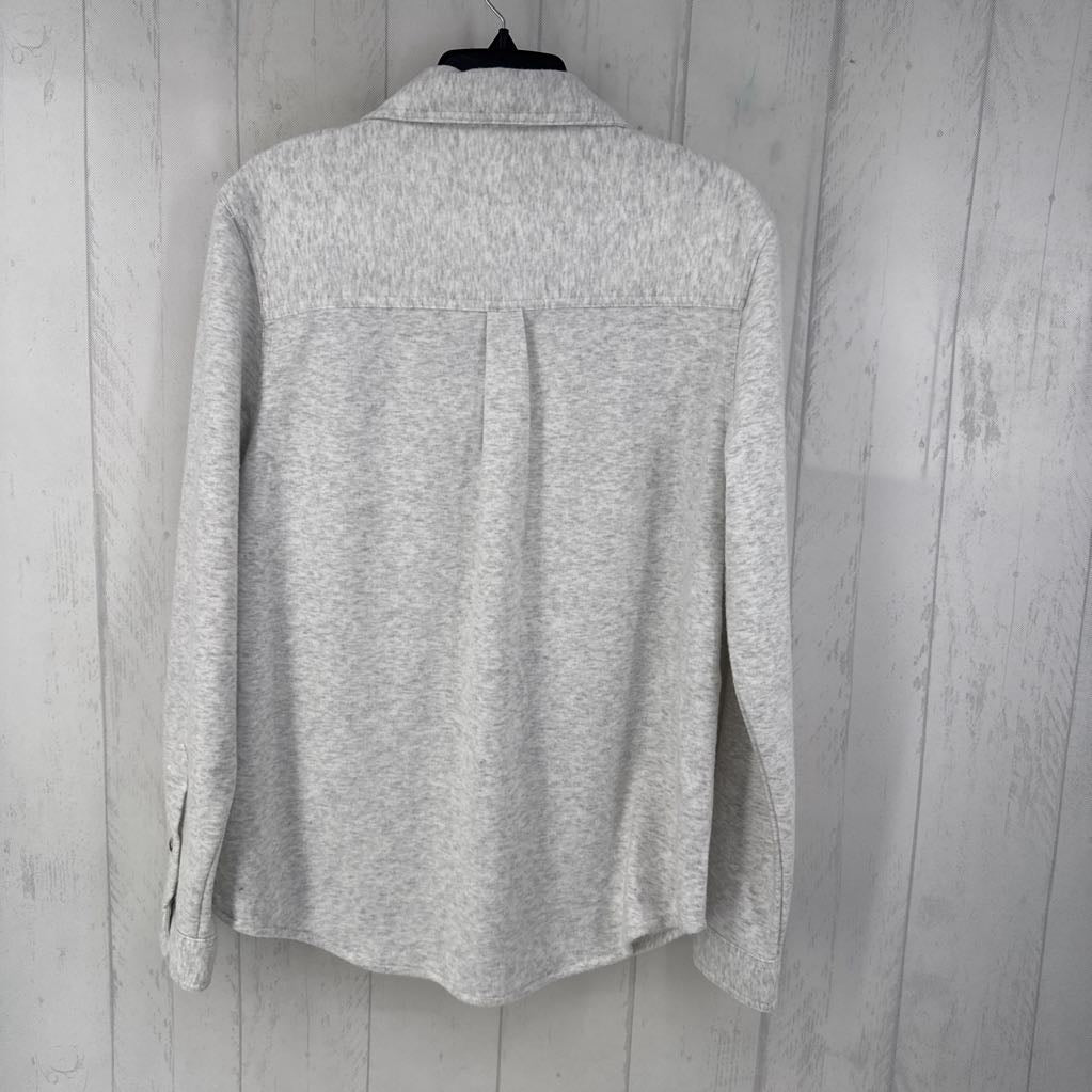 L marled button down l/s top