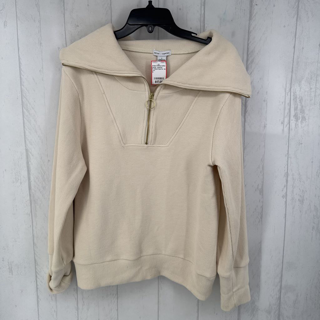 S ribbed quarter zip pullover