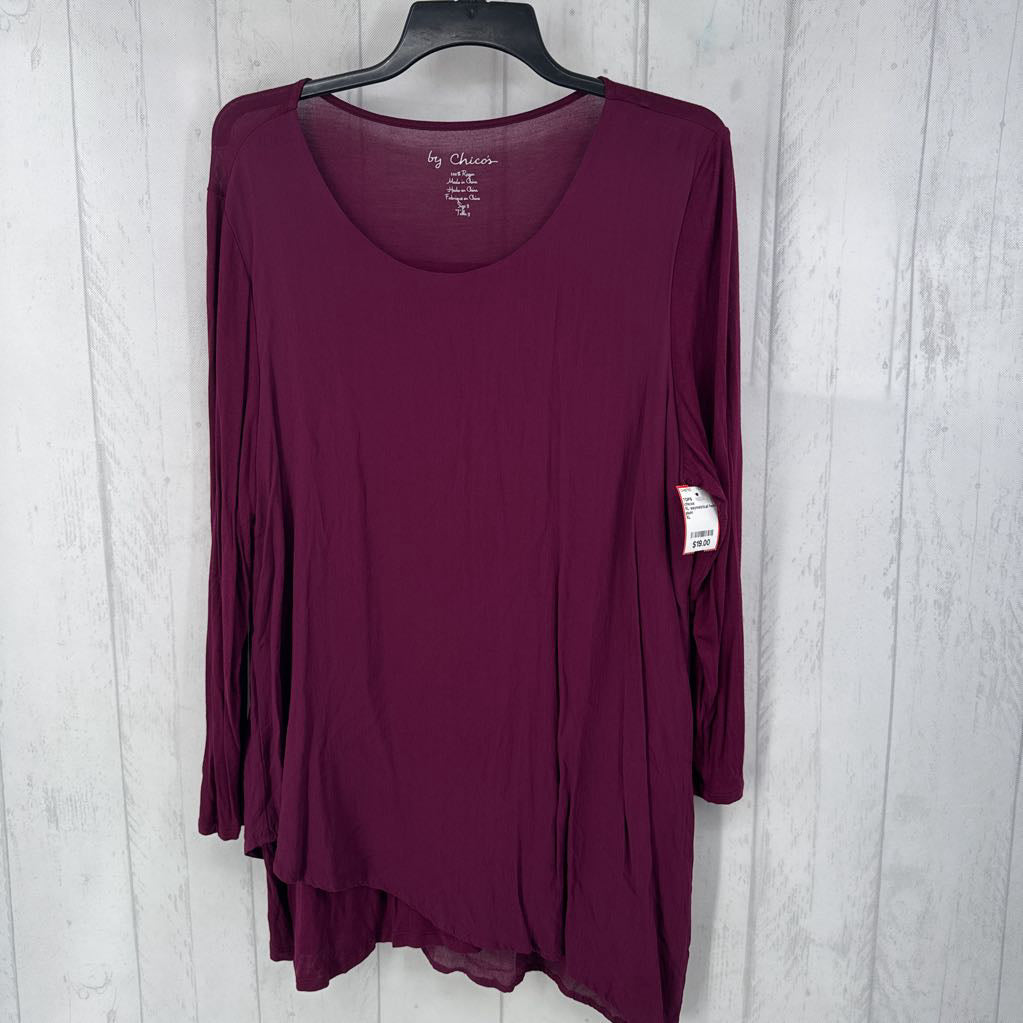 XL asymetrical hem l/s top
