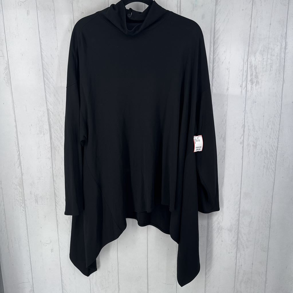XL mock neck asymetrical hem l/s top