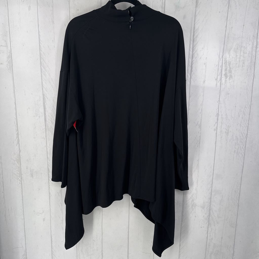 XL mock neck asymetrical hem l/s top