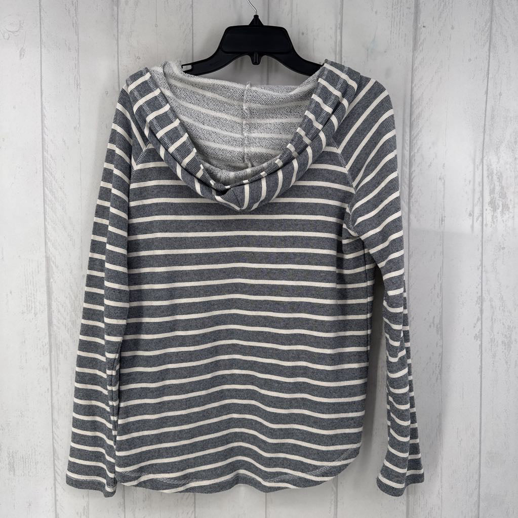 M l/s stripe lace up top