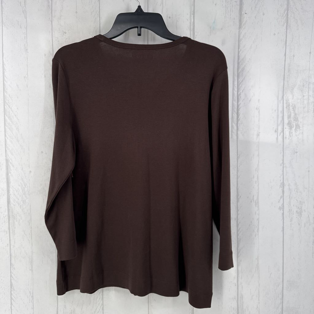 L 3/4 slv crew neck top