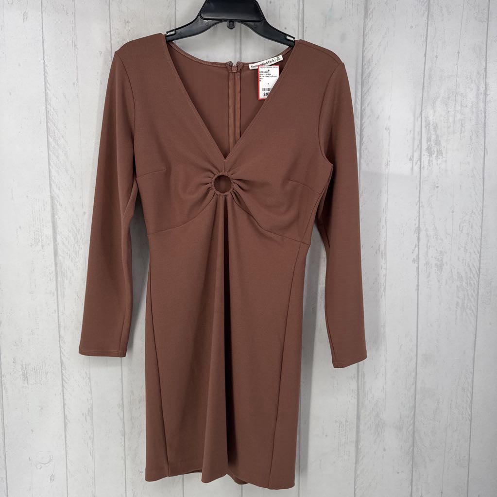 M l/s v-neck dress