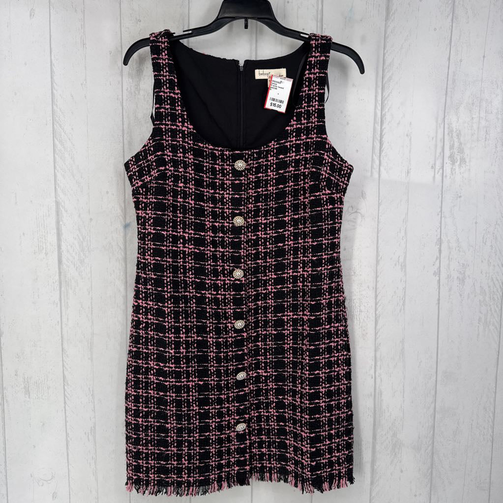 M slvls tweed button detail dress