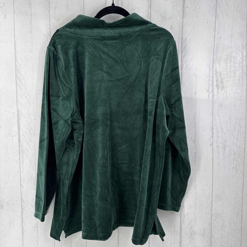 1X velvet v-neck l/s tunic